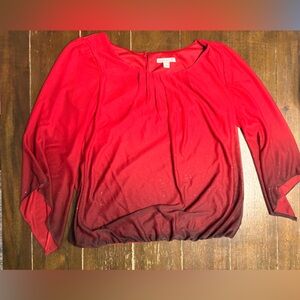 Red Long Sleeve Women’s Blouse
